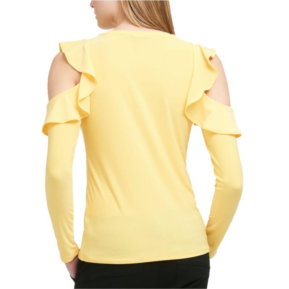 DKNY Ruffled Cold Shoulder Top - Picture 4 of 4